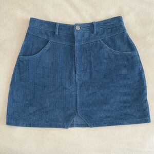 Fashion On Earth blue corduroy mini skirt small